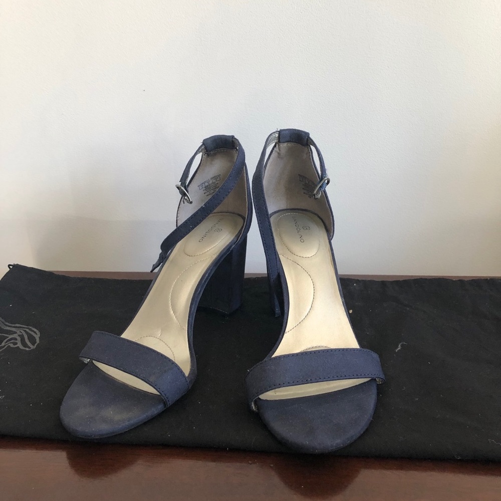 Navy suede heels